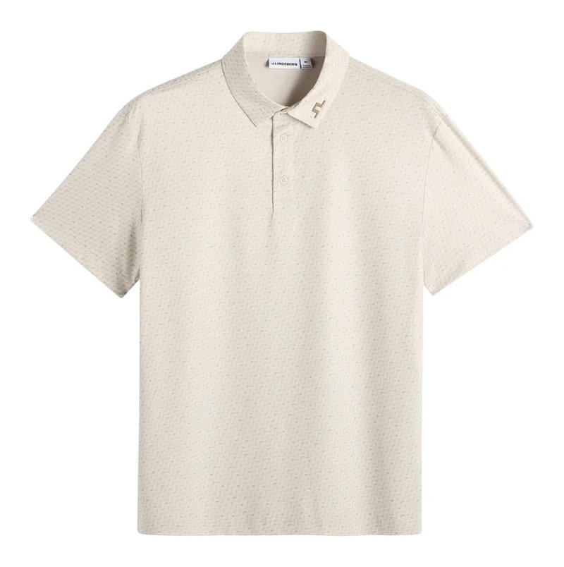 J.Lindeberg Tod Print polo da uomo, bias bridge micro moon brindle