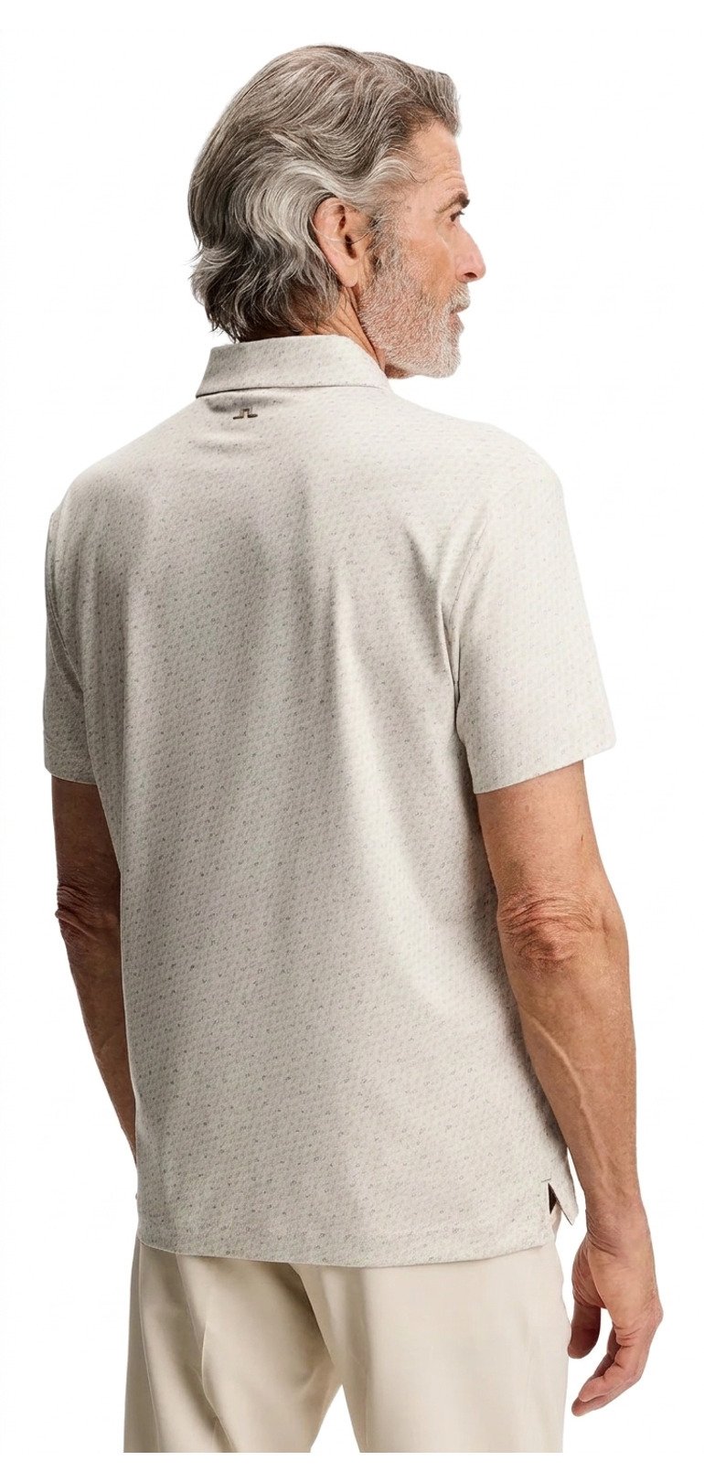 J.Lindeberg Tod Print polo da uomo, bias bridge micro moon brindle