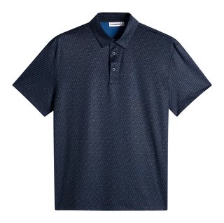 J.Lindeberg Tod Print polo da uomo, bias bridge micro navy set