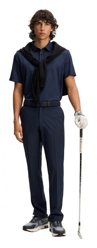 J.Lindeberg Tod Print polo da uomo, bias bridge micro navy set