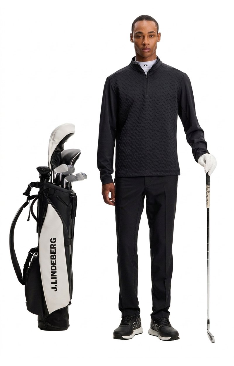 J.Lindeberg Lassy Quarter Zip Mid strato da uomo, nero