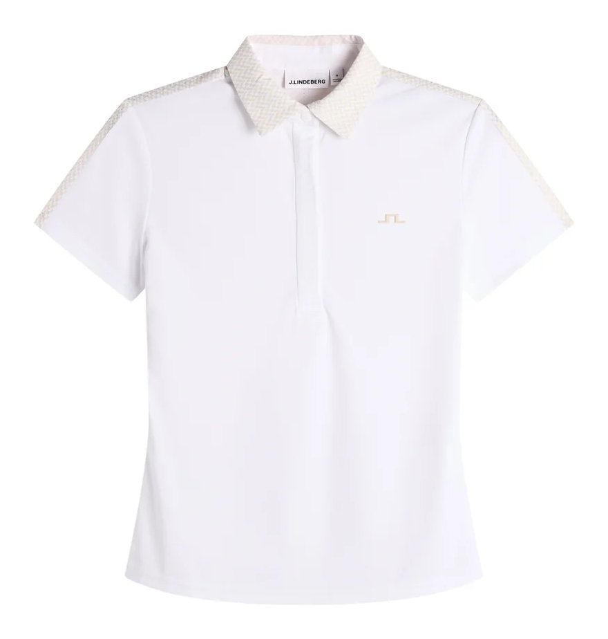 J.Lindeberg Cara Print polo da donna, bianco