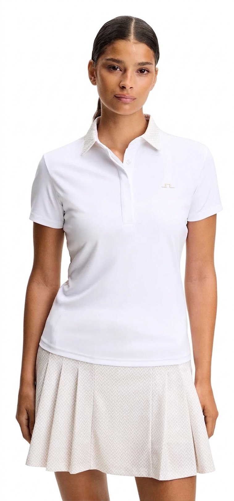 J.Lindeberg Cara Print polo da donna, bianco