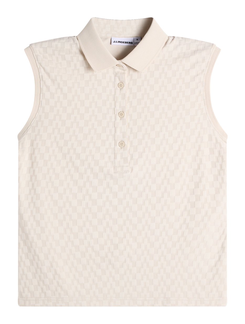 J.Lindeberg Dani sleeveless polo da donna, moonbeam