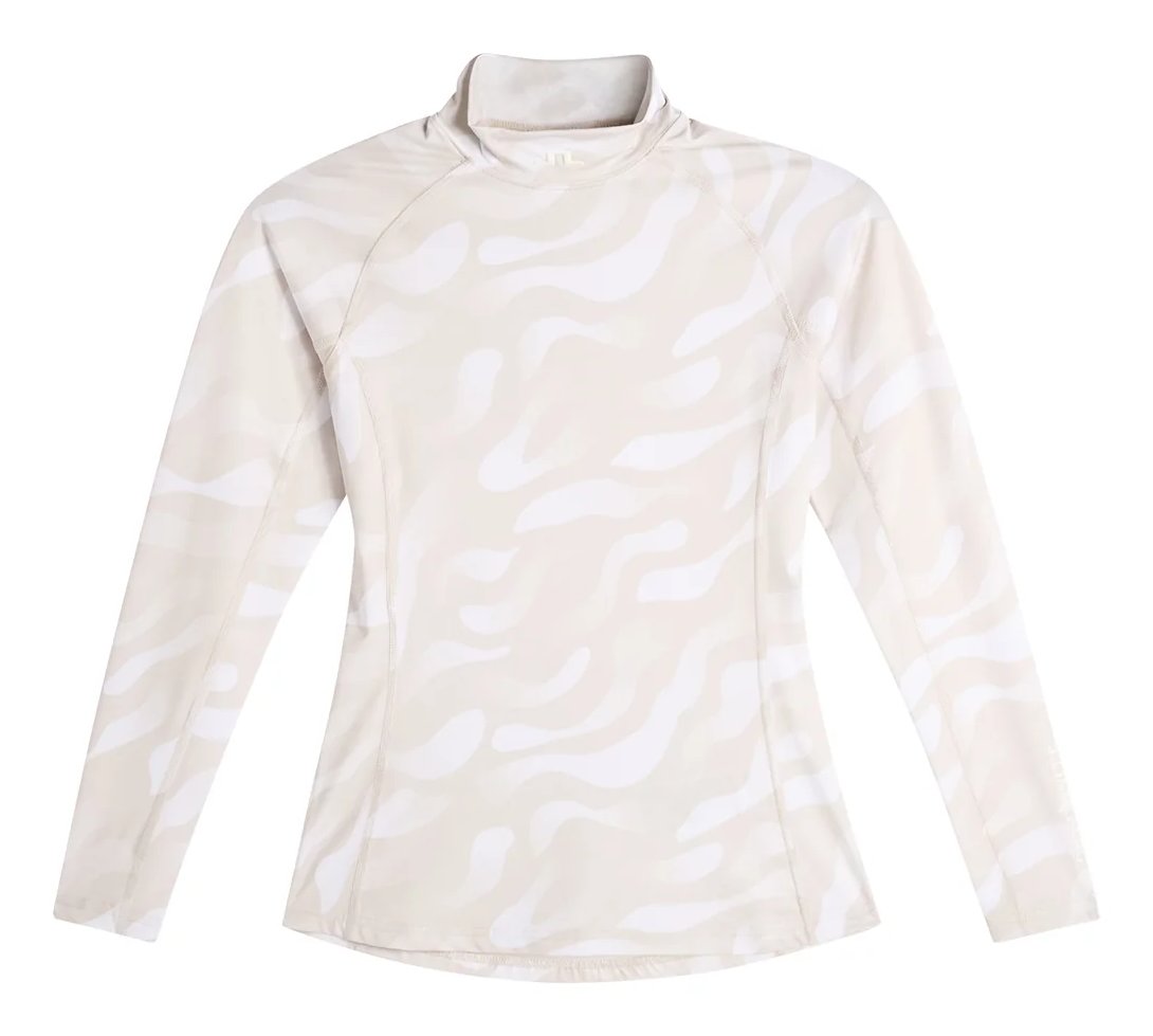 J.Lindeberg Ella Print Compression top da donna, bunker fade moonbeam bianco