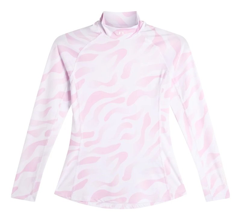 J.Lindeberg Ella Print Compression top da donna, bunker fade white orchid