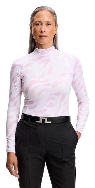 J.Lindeberg Ella Print Compression top da donna, bunker fade white orchid