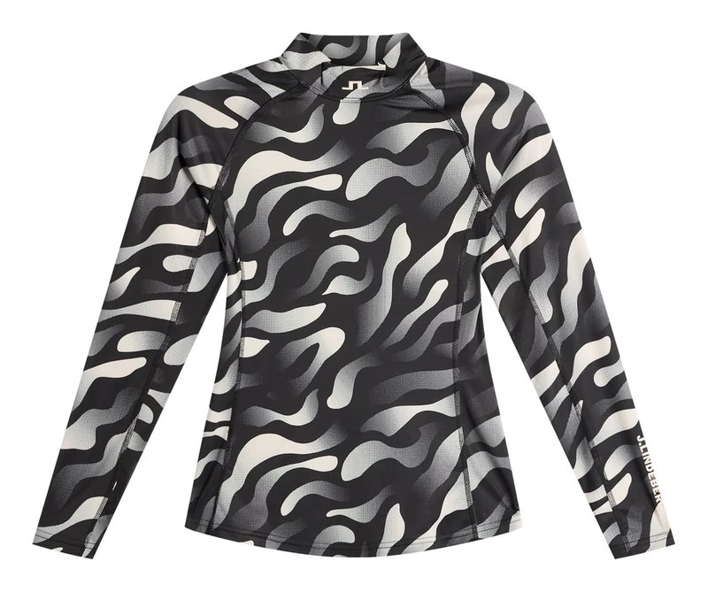 J.Lindeberg Ella Print Compression top da donna, bunker fade black moonbeam