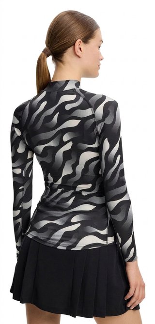 J.Lindeberg Ella Print Compression top da donna, bunker fade black moonbeam