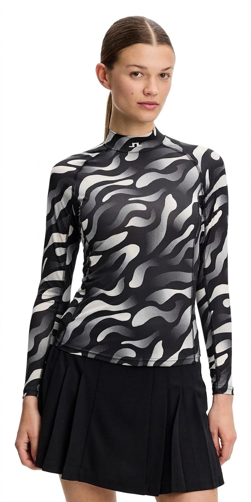 J.Lindeberg Ella Print Compression top da donna, bunker fade black moonbeam