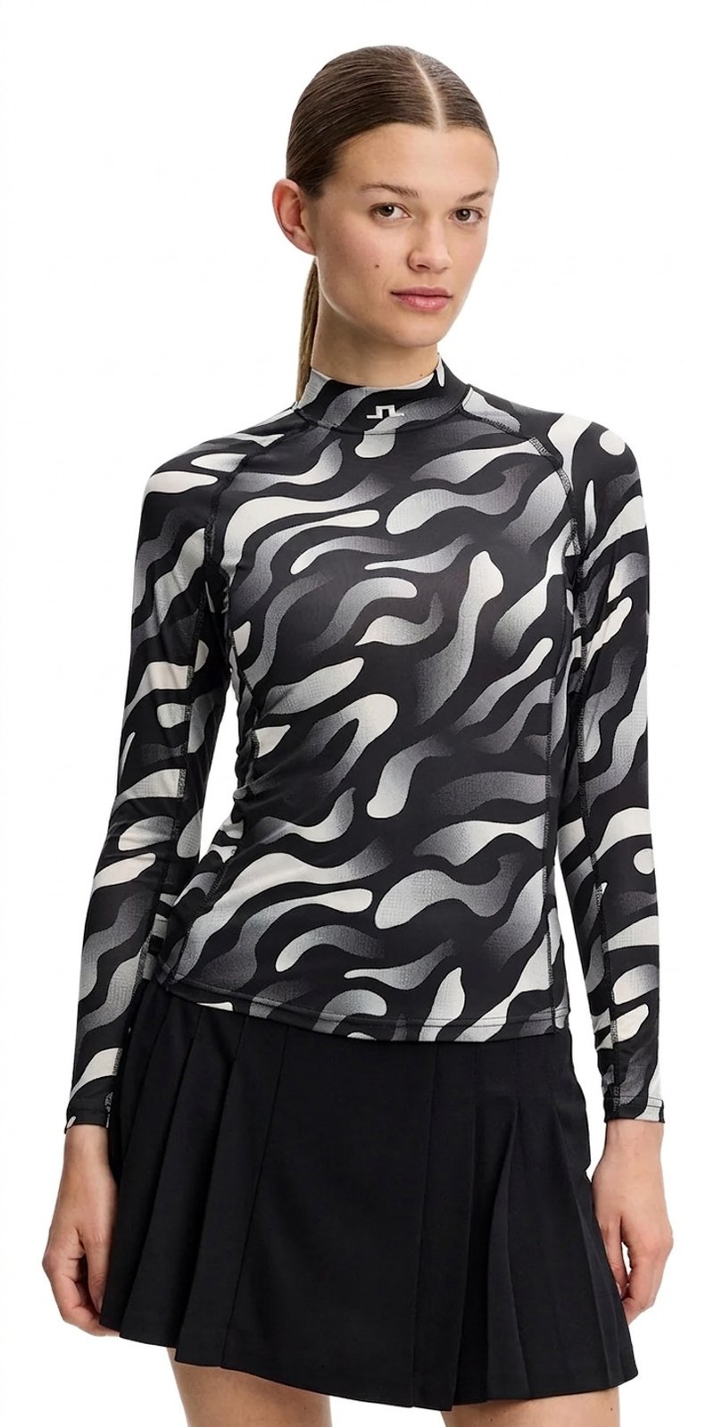 J.Lindeberg Ella Print Compression top da donna, bunker fade black moonbeam