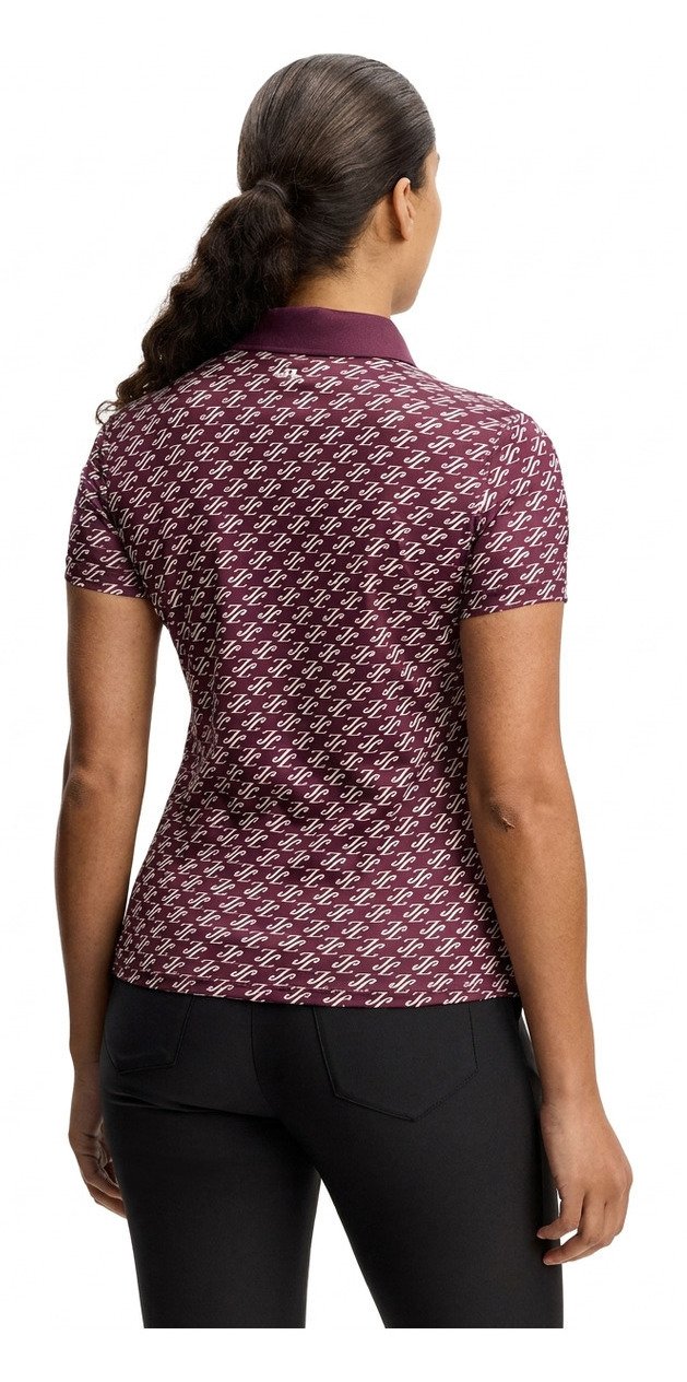 J.Lindeberg Tour Tech Print polo da donna, cardi jacquard - winetasting