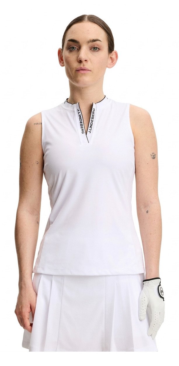 J.Lindeberg Leya Sleeveless polo da donna, bianco