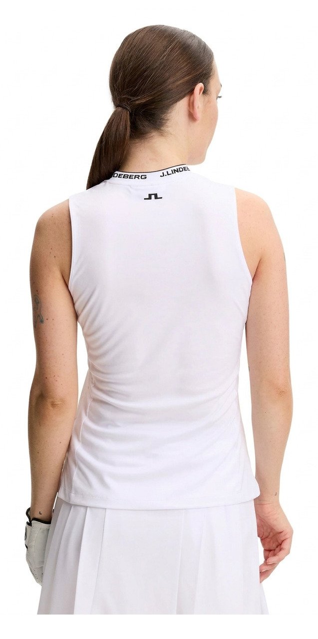 J.Lindeberg Leya Sleeveless polo da donna, bianco