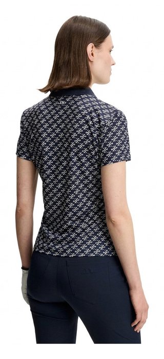J.Lindeberg Tour Tech Print polo da donna, cardi jacquard - JL Navy
