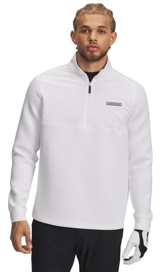 Under Armour Drive Pro Hybrid felpa 1/2 zip da uomo, bianco/nero
