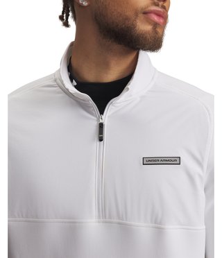 Under Armour Drive Pro Hybrid felpa 1/2 zip da uomo, bianco/nero