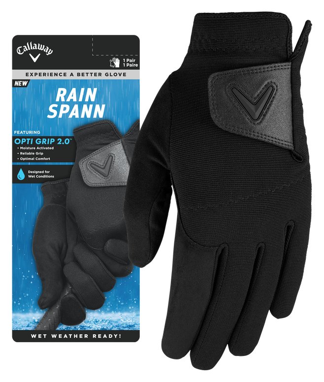 Callaway Rain Spann guanti da golf da donna 27, paio, nero