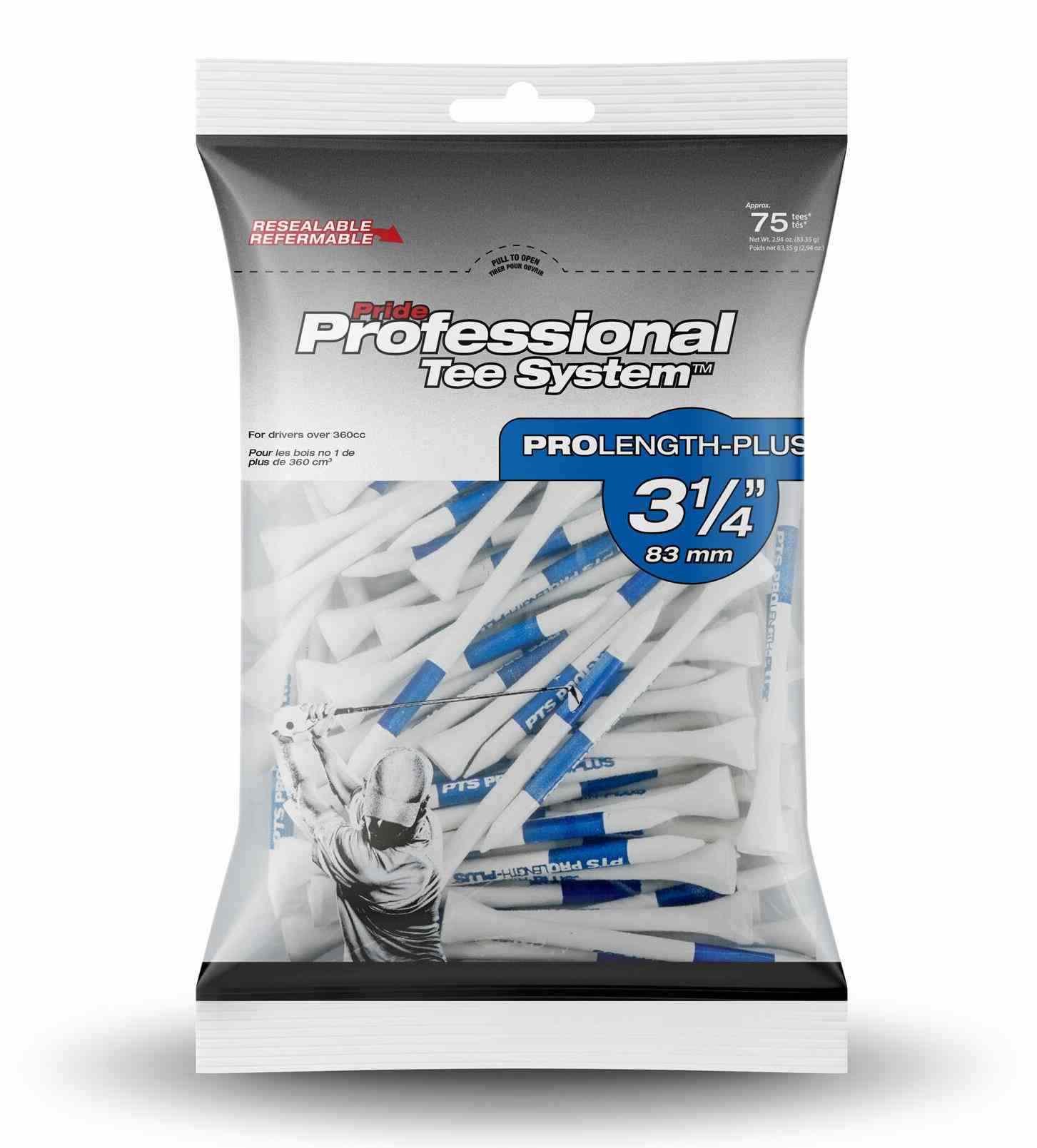 Pride Professional Tee System Prolength Plus tee in legno blu 83mm (3 1/4"), 75 pezzi
