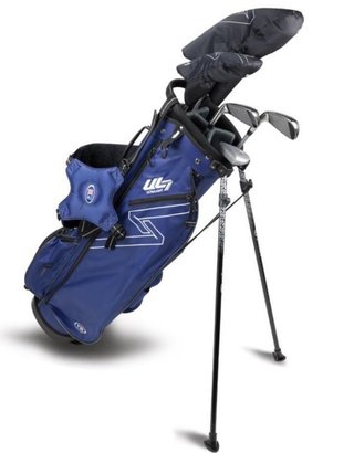 U.S. Kids Golf UL7-63 (160cm) W10 5-Club junior set da golf, acciaio/grafite + sacca con cavalletto, blu navy
