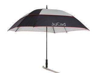 JuCad golf umbrella windproof 68" with pin, nero/argento/rosso