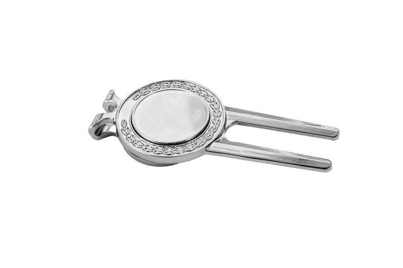 Longridge Laurel Pitchfork And Clip segnaposto, argento
