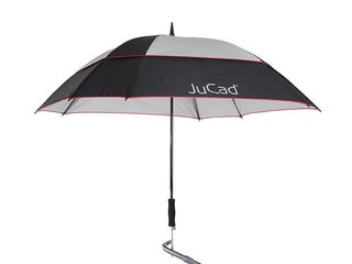 JuCad telescopic golf umbrella 68" square & windproof with pin, nero/argento