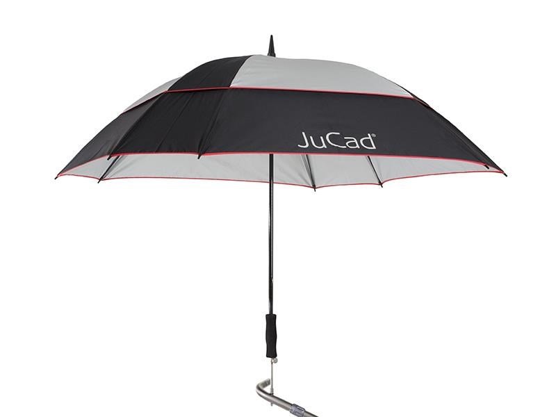 JuCad telescopic golf umbrella 68" square & windproof with pin, nero/argento