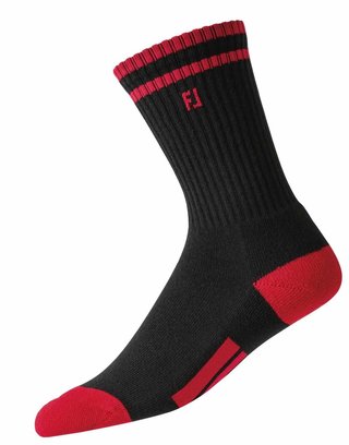 FootJoy ProDry Crew junior calzini, nero/rosso