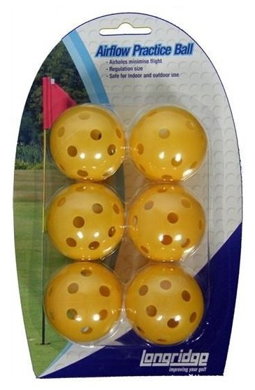 Longridge Airflow palline da golf da allenamento, gialle