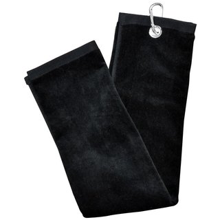 Longridge Blank Luxury Three Fold asciugamano da golf, nero