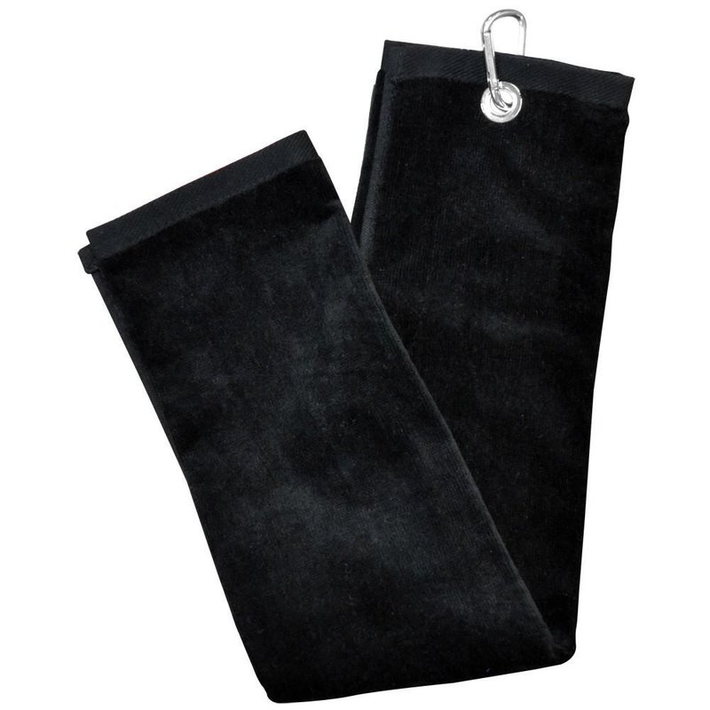 Longridge Blank Luxury Three Fold asciugamano da golf, nero