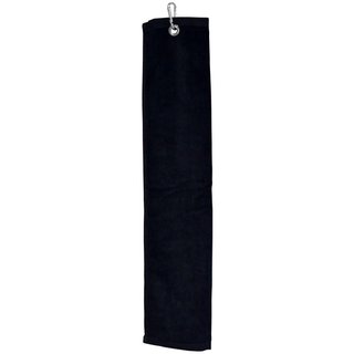 Longridge Blank Luxury Three Fold asciugamano da golf, nero