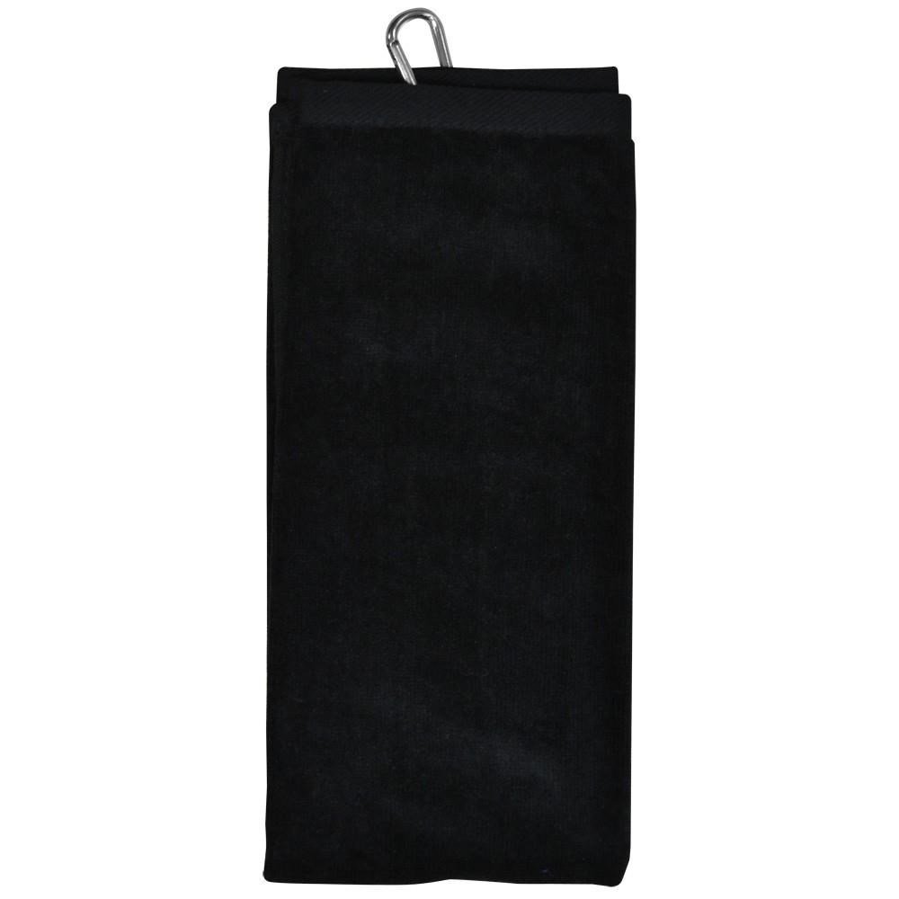 Longridge Blank Luxury Three Fold asciugamano da golf, nero