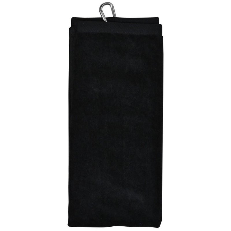Longridge Blank Luxury Three Fold asciugamano da golf, nero