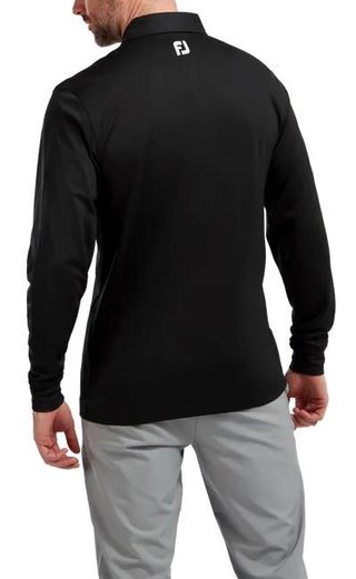 FootJoy Long Sleeve Thermocool Self Athletic Fit polo da uomo, nero