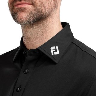 FootJoy Long Sleeve Thermocool Self Athletic Fit polo da uomo, nero