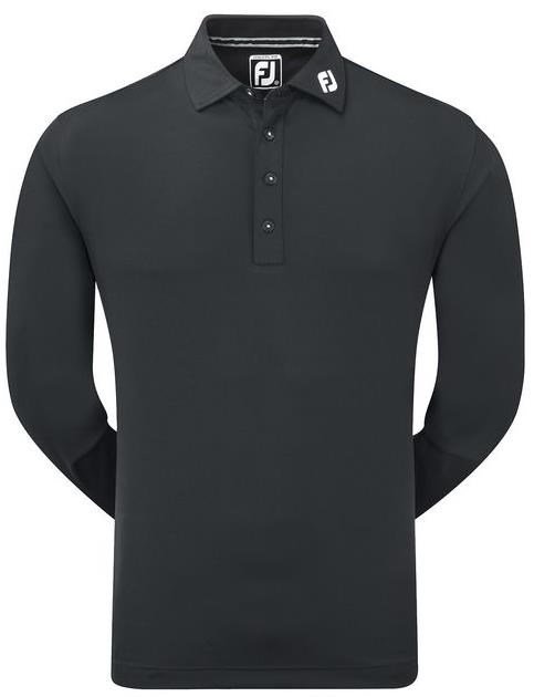 FootJoy Long Sleeve Thermocool Self Athletic Fit polo da uomo, nero