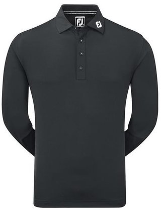 FootJoy Long Sleeve Thermocool Self Athletic Fit polo da uomo, nero