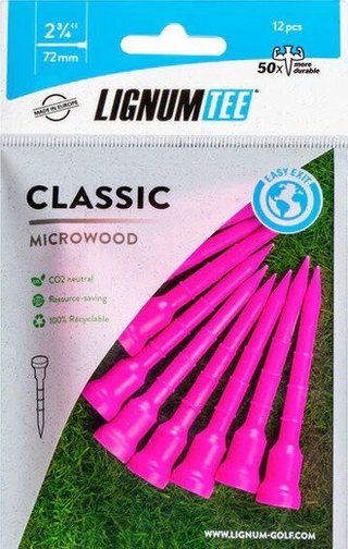 Lignum Tee 72mm (2 3/4") 12pack punchy pink tee