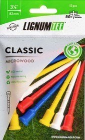 Lignum Tee 82mm (3 1/8") 12 pezzi, mix di colori