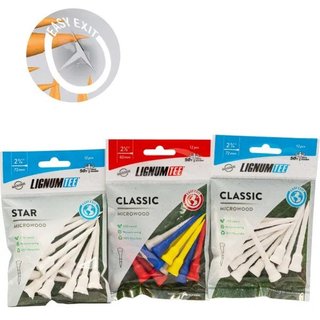 Lignum Tee 82mm (3 1/8") 12 pezzi, mix di colori