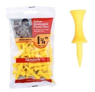 Masters Graduated Castle Plastic tees 45mm (1 3/4"), 30 tees, giallo