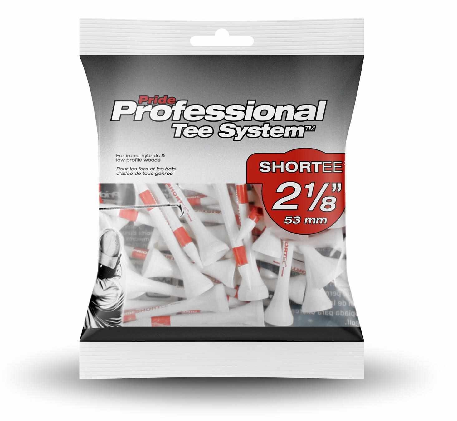 Pride Professional Tee System Prolength Short Red wood tees 53mm (2 1/8"), 25 tees