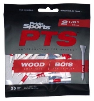 Pride Professional Tee System Prolength Short Red wood tees 53mm (2 1/8"), 25 tees