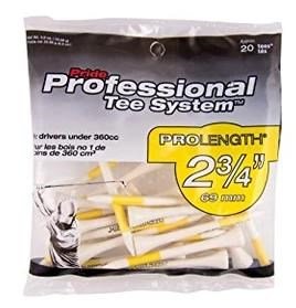 Pride Professional Tee System Prolength Yellow wood tees 69mm (2 3/4"), 20 tees