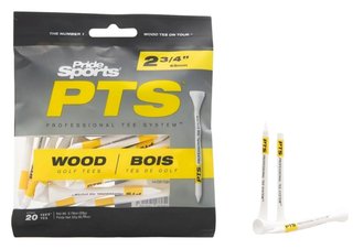 Pride Professional Tee System Prolength Yellow wood tees 69mm (2 3/4"), 20 tees