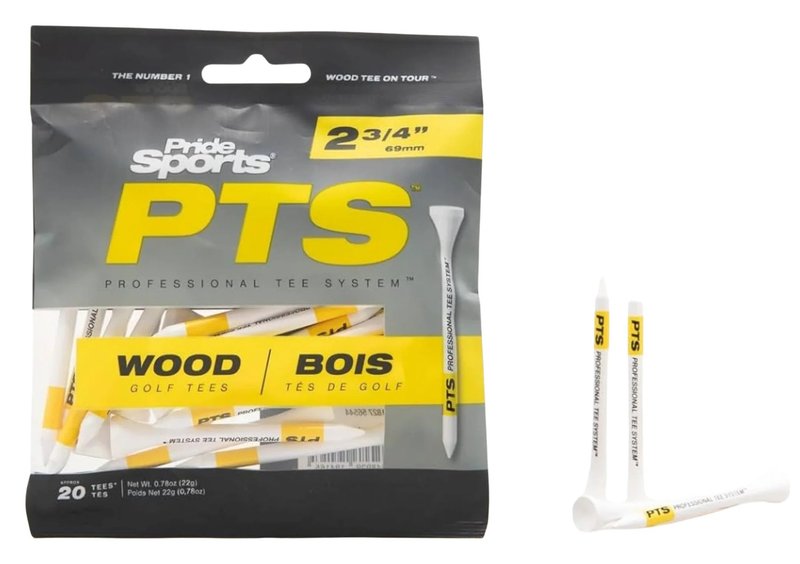 Pride Professional Tee System Prolength Yellow wood tees 69mm (2 3/4"), 20 tees