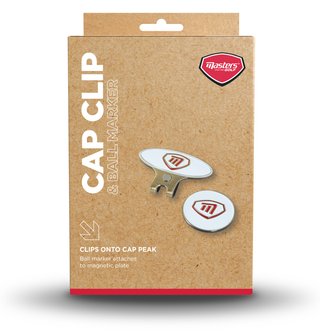 Masters Golf Cap Clip & Ball Marker segnapalla, bianco/rosso