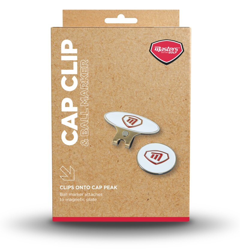 Masters Golf Cap Clip & Ball Marker segnapalla, bianco/rosso